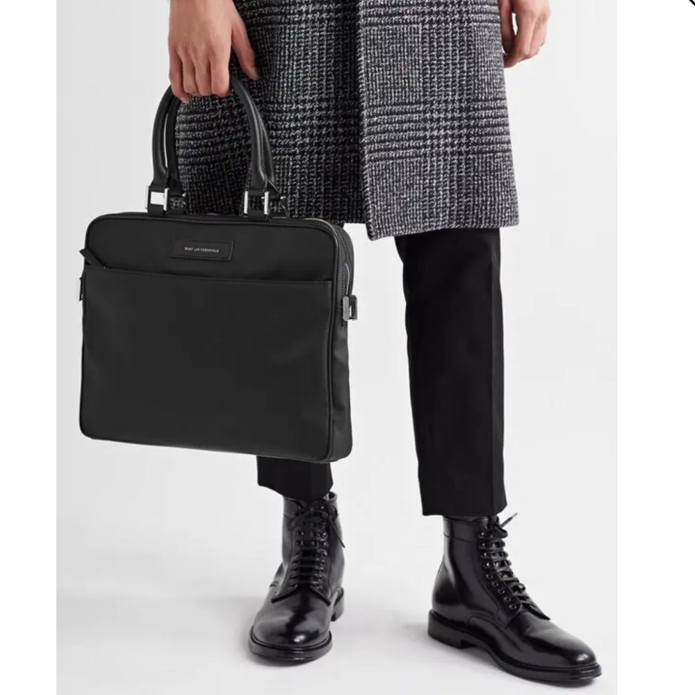 WANT Les Essentiels 'Haneda' Black Leather-Trimmed Nylon Briefcase - Picture 2 of 12